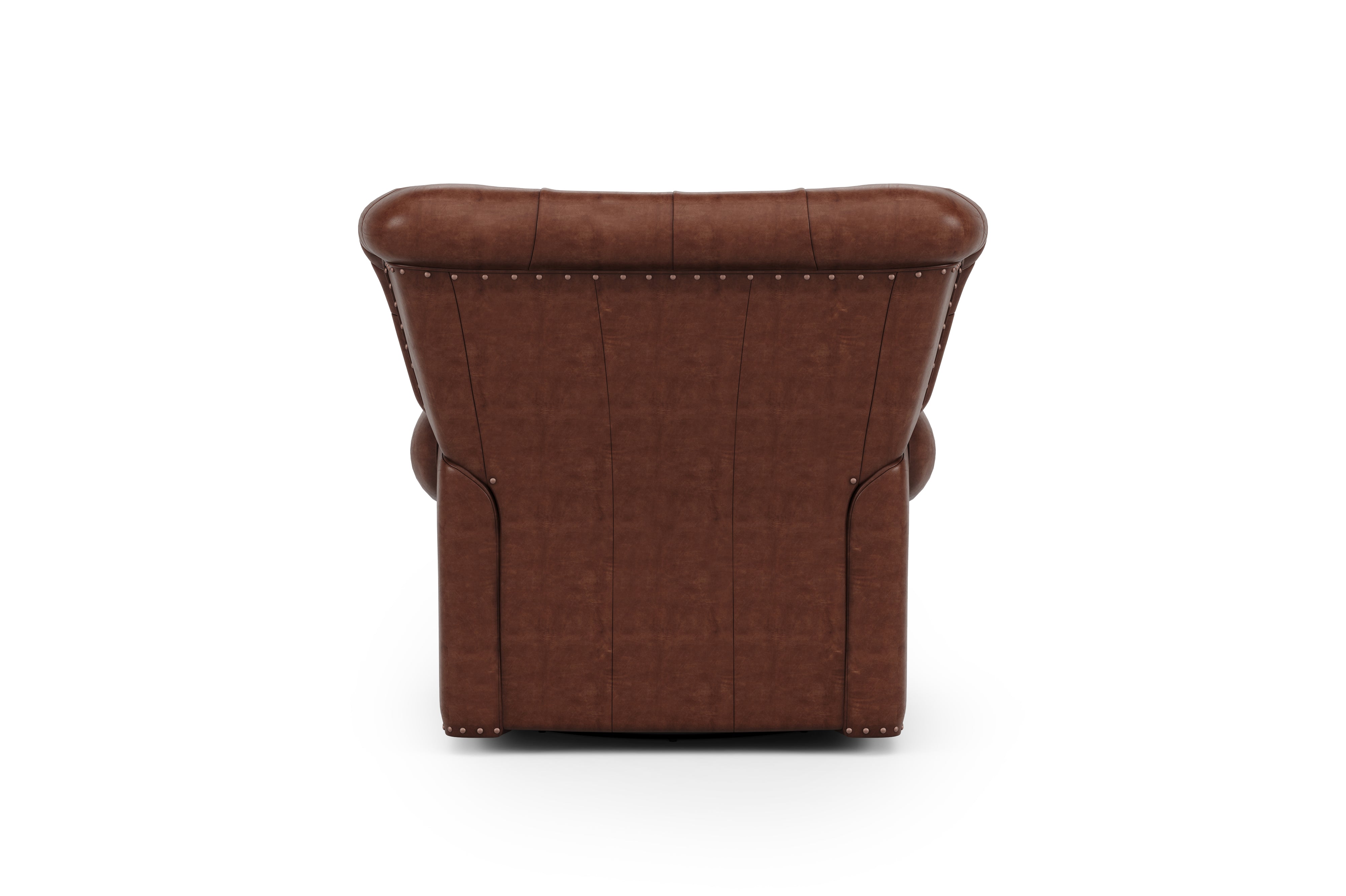 Valencia Liam Tufted Full-Anline Leather Recliner with Nailheads, Single Seat, Lipari Choco