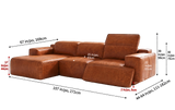 Valentina Distressed Leather Recliner Sectional Sofa