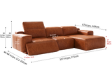 Valentina Distressed Leather Recliner Sectional Sofa