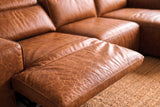 Valentina Distressed Leather Recliner Sectional Sofa