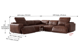 Valencia Valentina Distressed Leather Corner Recliner Sectional Sofa