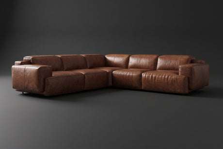 Valencia Valentina Distressed Leather Corner Recliner Sectional Sofa