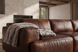Valencia Valentina Distressed Leather Corner Recliner Sectional Sofa