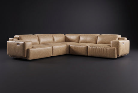 Valencia Valentina Distressed Leather Corner Recliner Sectional Sofa