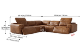 Valencia Valentina Distressed Leather Corner Recliner Sectional Sofa