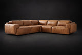 Valencia Valentina Distressed Leather Corner Recliner Sectional Sofa