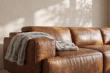 Valencia Valentina Distressed Leather Corner Recliner Sectional Sofa