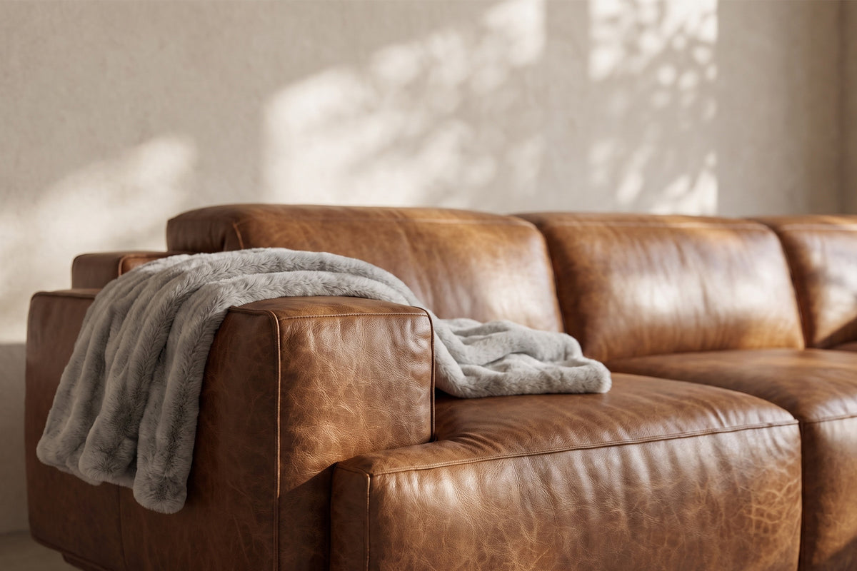 Valencia Valentina Distressed Leather Corner Recliner Sectional Sofa