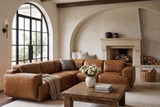 Valencia Valentina Distressed Leather Corner Recliner Sectional Sofa
