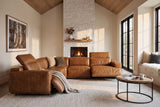 Valencia Valentina Distressed Leather Corner Recliner Sectional Sofa
