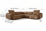 Valentina corner Recliner Sectional in distressed Italian aniline leather