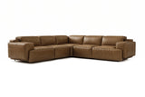 Valentina corner Recliner Sectional in distressed Italian aniline leather