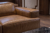 Valentina corner Recliner Sectional in distressed Italian aniline leather
