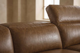 Valentina corner Recliner Sectional in distressed Italian aniline leather