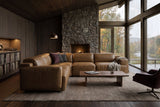 Valentina corner Recliner Sectional in distressed Italian aniline leather