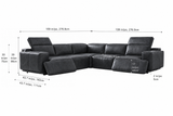 Valencia Valentina Distressed Leather Corner Recliner Sectional Sofa