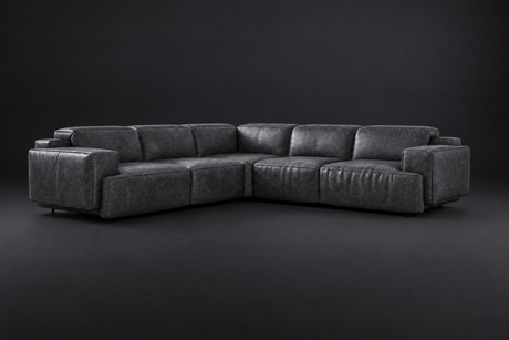 Valencia Valentina Distressed Leather Corner Recliner Sectional Sofa