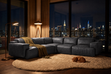 Valencia Valentina Distressed Leather Corner Recliner Sectional Sofa