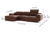 Valentina Distressed Leather Recliner Sectional Sofa