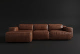 Valentina Distressed Leather Recliner Sectional Sofa
