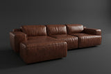 Valentina Distressed Leather Recliner Sectional Sofa