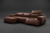 Valentina Distressed Leather Recliner Sectional Sofa