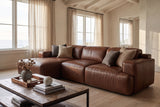 Valentina Distressed Leather Recliner Sectional Sofa