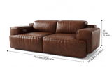 Valentina Distressed Leather Recliner Sofa