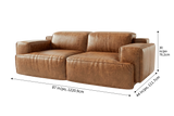 Valentina recliner Sofa in distressed Italian aniline leather
