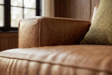 Valentina recliner Sofa in distressed Italian aniline leather