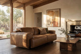 Valentina recliner Sofa in distressed Italian aniline leather