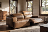 Valentina recliner Sofa in distressed Italian aniline leather