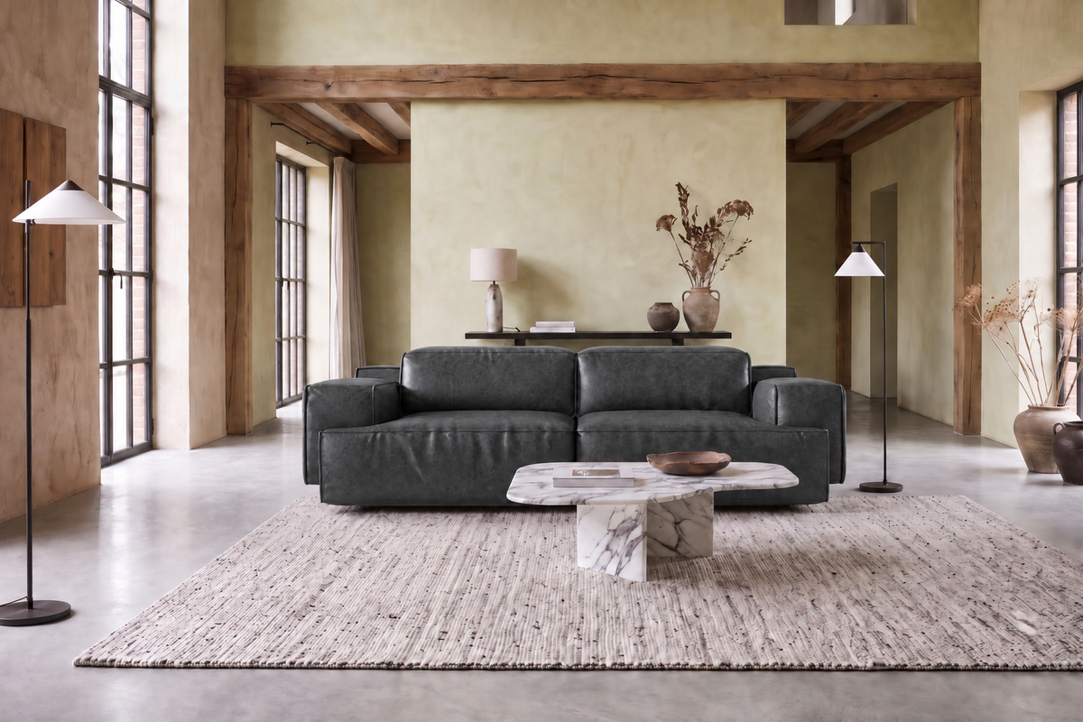 Valentina Distressed Leather Recliner Sofa