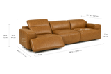 Valentina recliner Sofa in distressed Italian aniline leather