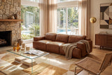 Valentina recliner Sofa in distressed Italian aniline leather