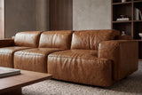 Valentina recliner Sofa in distressed Italian aniline leather