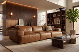 Valentina recliner Sofa in distressed Italian aniline leather