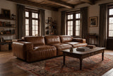 Valentina recliner Sofa in distressed Italian aniline leather