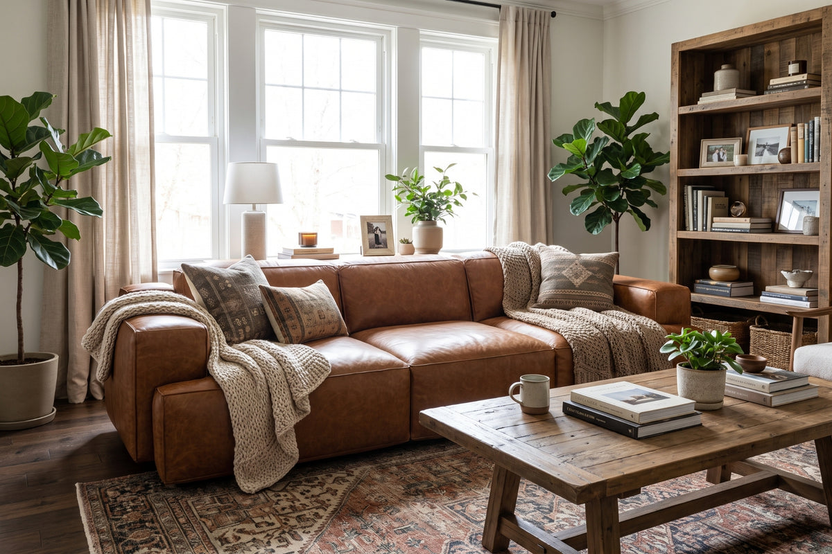 Valentina recliner Sofa in distressed Italian aniline leather