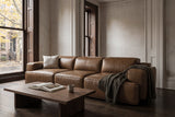 Valentina recliner Sofa in distressed Italian aniline leather