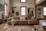 Valentina recliner Sofa in distressed Italian aniline leather
