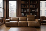 Valentina recliner Sofa in distressed Italian aniline leather