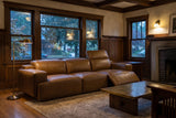 Valentina recliner Sofa in distressed Italian aniline leather