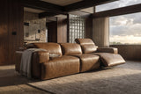 Valentina recliner Sofa in distressed Italian aniline leather