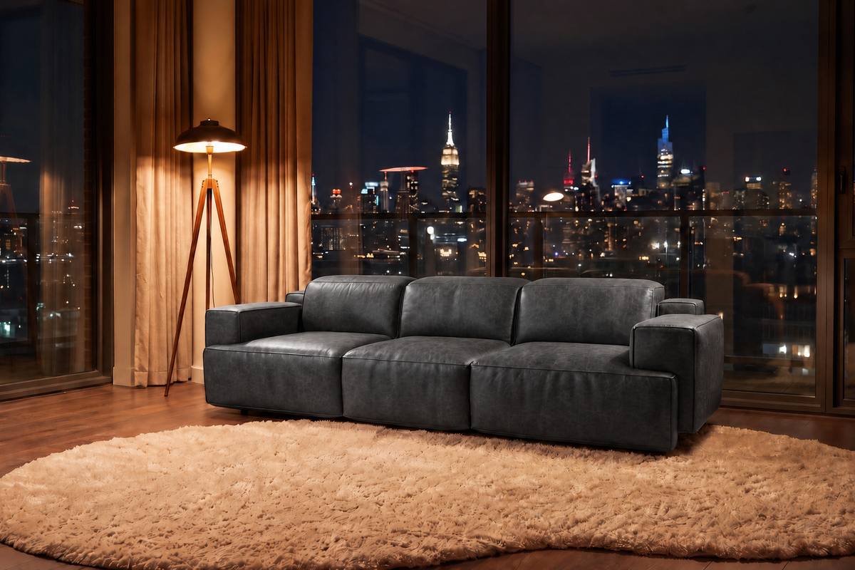 Valentina Distressed Leather Recliner Sofa