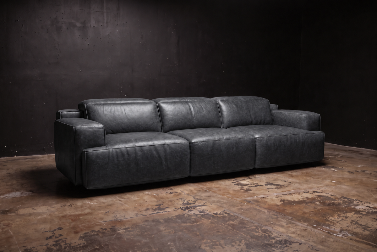 Valentina Distressed Leather Recliner Sofa