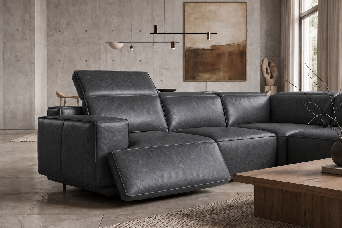 Valentina Distressed Leather Recliner Sofa