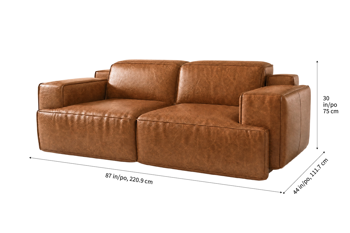Valentina Distressed Leather Recliner Sofa