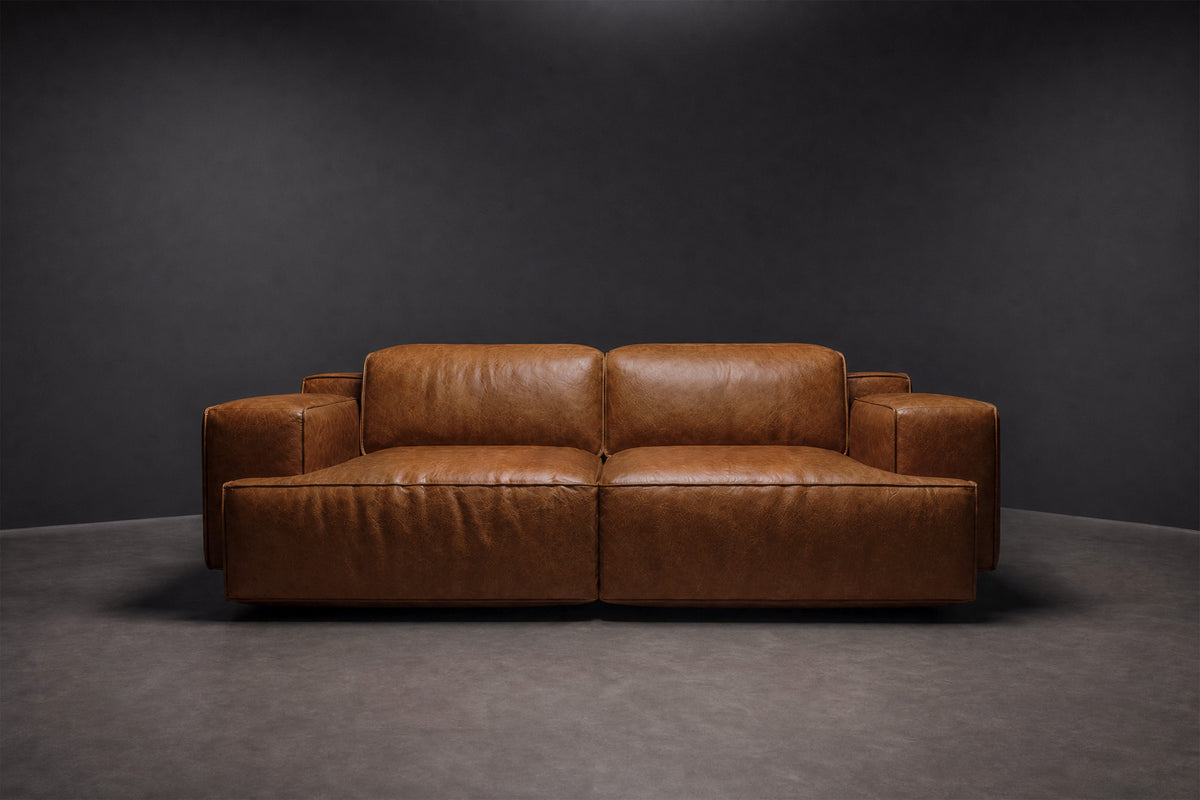 Valentina Distressed Leather Recliner Sofa