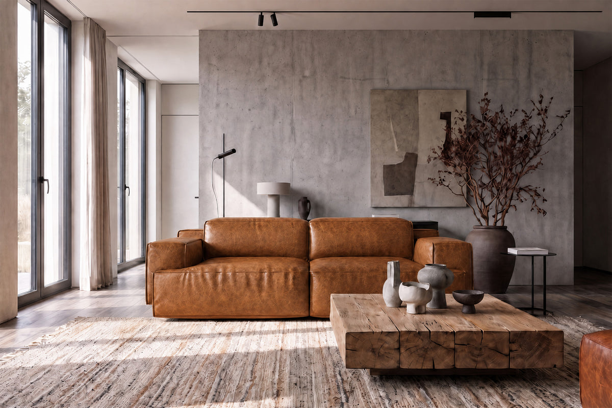 Valentina Distressed Leather Recliner Sofa